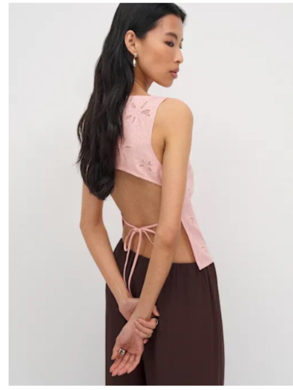 Reformation Evelina Linen Top Pink - Size 4